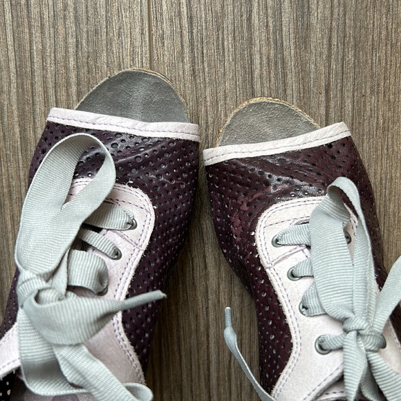 DKODE Purple Leather Peep Toe Heels | 36 - Picture 2 of 10